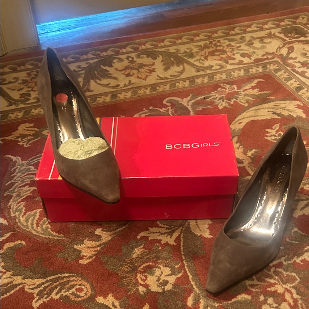 BCBGirls Chocolate Suede Heels